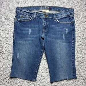 Hollister Shorts Womens 5 Vintage Bermuda Low Rise Raw Hem Frayed Beach Travel